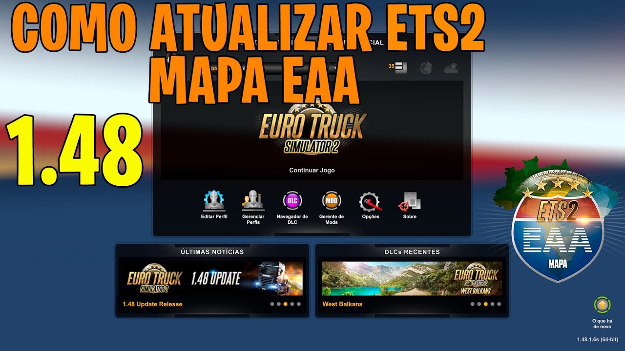  ets2 1 48 atualizando perfil do mapa eaa tutorial youtube