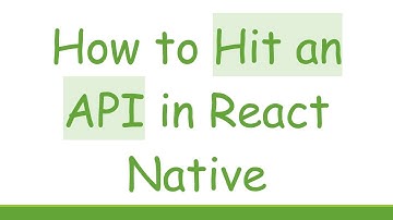 How to Hit an API in React Native