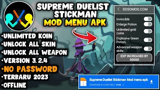SUPREME DUELIST STICKMAN MOD APK VERSI 3.2.4 TERBARU 2023 - UNLIMITED MONEY & NO PASSWORD screenshot 1