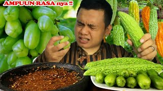 MUKBANG RUJAK PARE MENTAH   BELIMBING WULUH || ASEM NYA KETERLALUAN !!