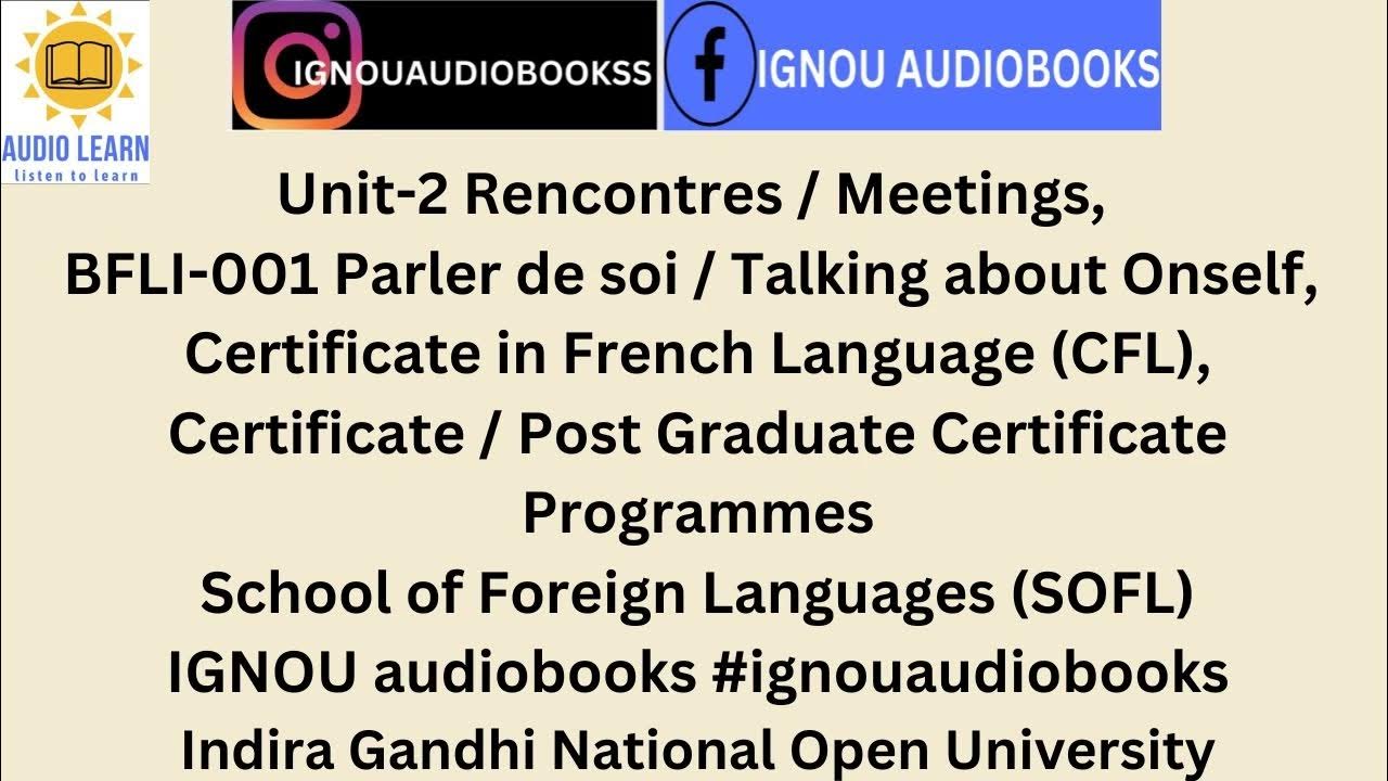 Unit 2 Rencontres Meetings BFLI 001 Certificate In French Language unit-2-rencontres-meetings-bfli-001-certificate-in-french-language