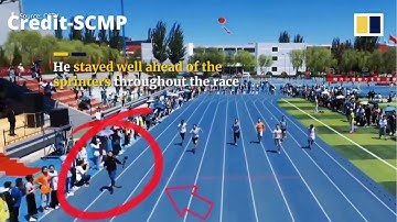 Speedy student cameraman keeps pace with sprinters in college dash in China