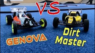 Kyosho Dirt Master VS G Force Genova Indoor Carpet Track Comparison. (description 👇)