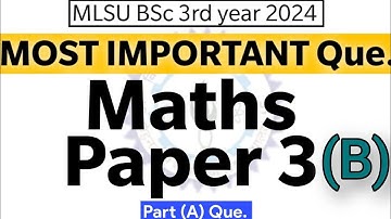 Most Important questions For maths Paper 3 (B) Numerical analysis Part (A) mlsu Bsc 3rd Year 2024