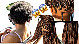 MOM GETS BROWN KNOTLESS BRAIDS FOR THE FIRST TIME