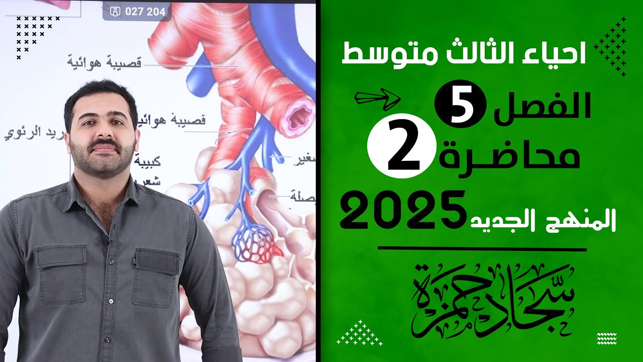 احياء الثالث متوسط 2025/ الفصل الخامس / محاضرة 2 / التنفس الخارجي والتنفس الداخلي