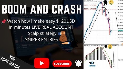 Simple BOOM and CRASH scalp strategy 1 to 5 minutes moving averages  $120USD in minutes REAL ACCOUNT
