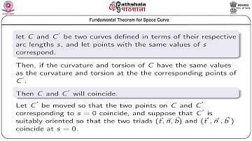 Geometry of space curve: fundamental theorem for space curve (MAT)
