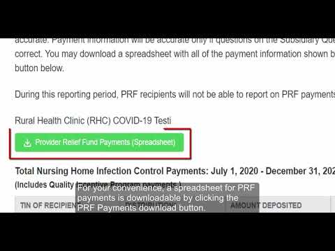 Provider Relief Fund Reporting Tutorial Continued