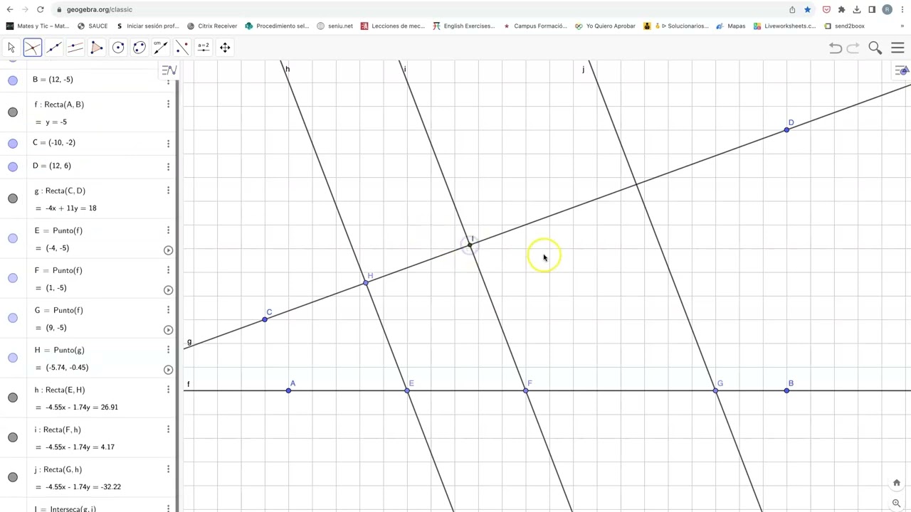 Teorema de Tales con Geogebra