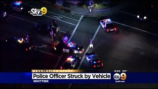 Vehicle Strikes Whittier Police Officer Directing Traffic