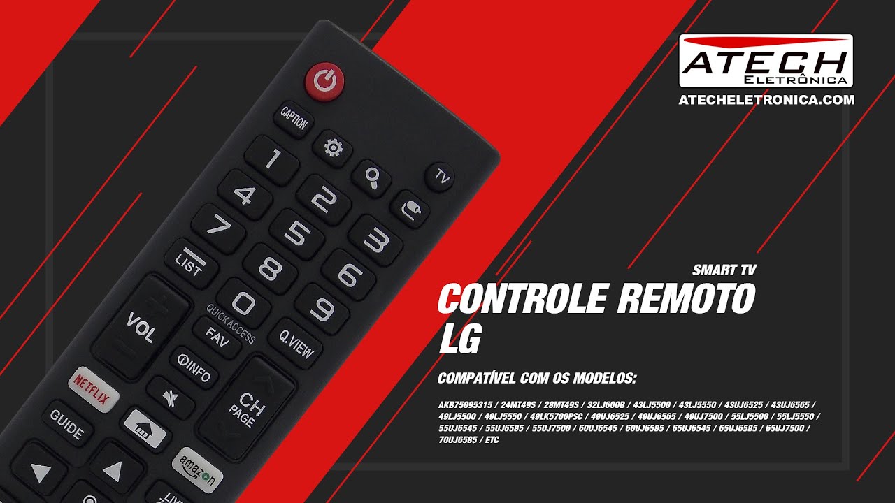 Controle Remoto Smart TV LG 49LJ5550 (780509) - YouTube