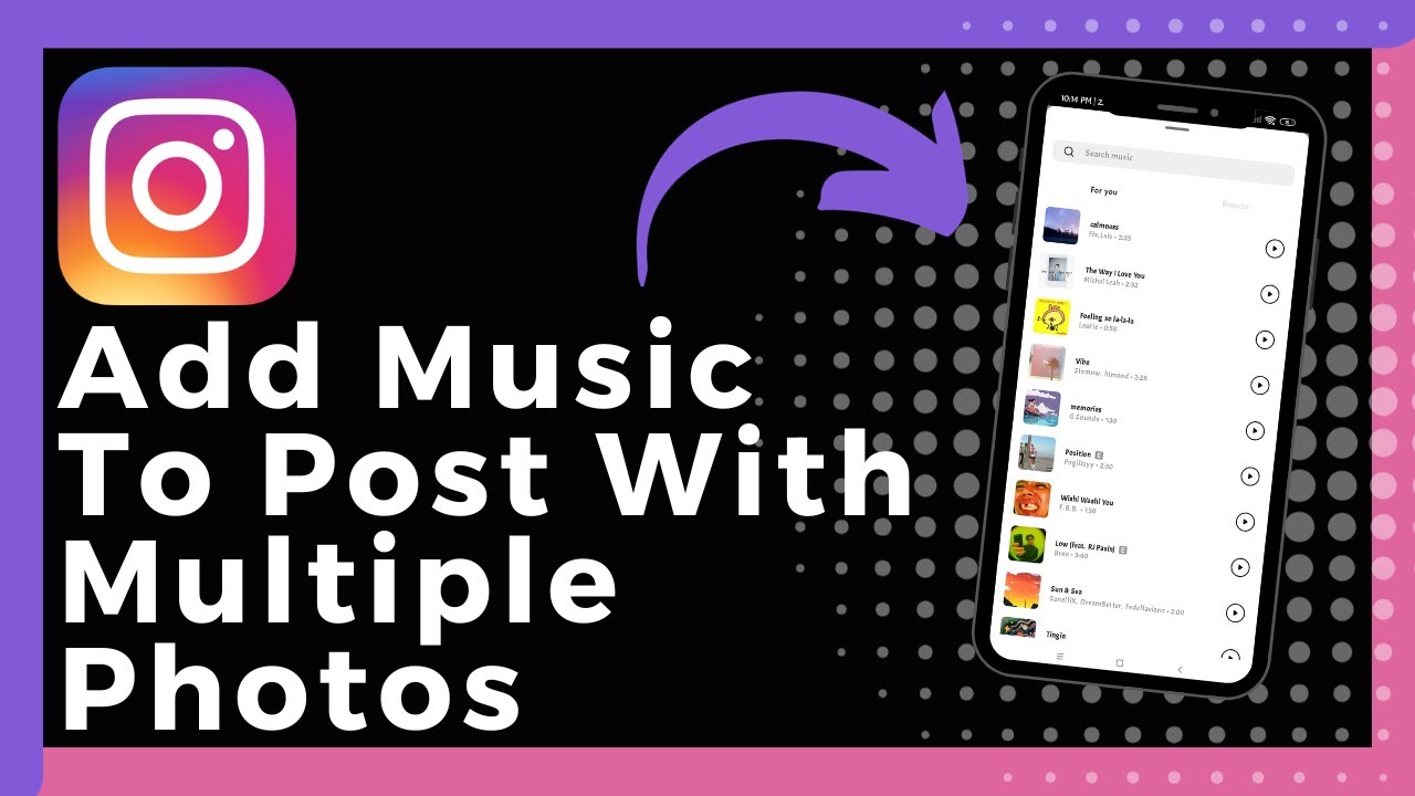 How To Add Music To Instagram Post Using Multiple Photos (New) - YouTube