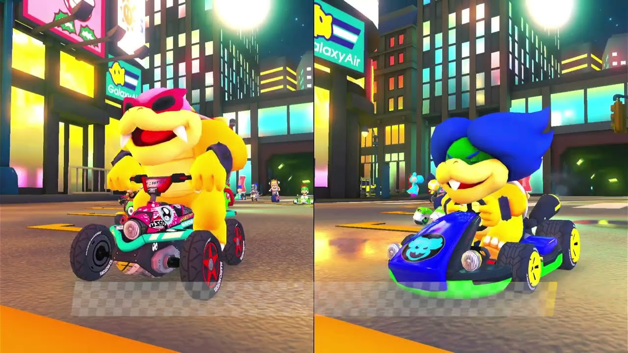 Mario Kart 8 Deluxe | Red Team (Roy) vs Blue Team (Ludwig) | 2 player | All City Tracks | 4K