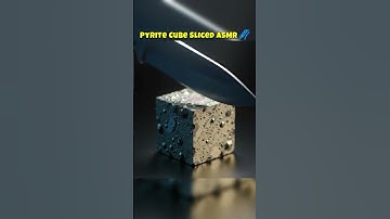 Pyrite Cube Sliced Twice Revealing Aurora Insides 🌌  AI ASMR Knife Cutting through Precious Metals