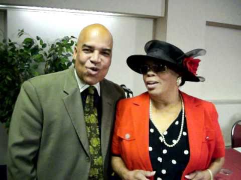 Jeffrey Henderson interviewing, Irene Mama Stokes at Trueful Press Conference 9-17-10 003.