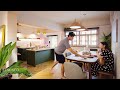 Inside a couples colourful home with a dream open kitchen