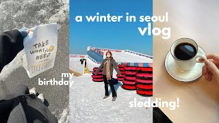 seoul vlog 📹 travel plans, SLEDDING, my birthday, fav neighborhoods, journaling | life in korea
