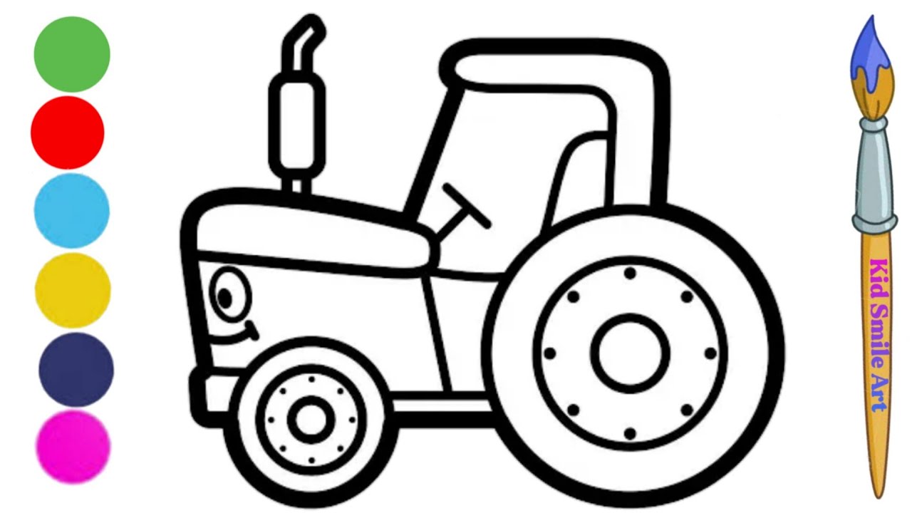 Tractor drawing for kids and toddlers|Drawing for children|Easy kids ...