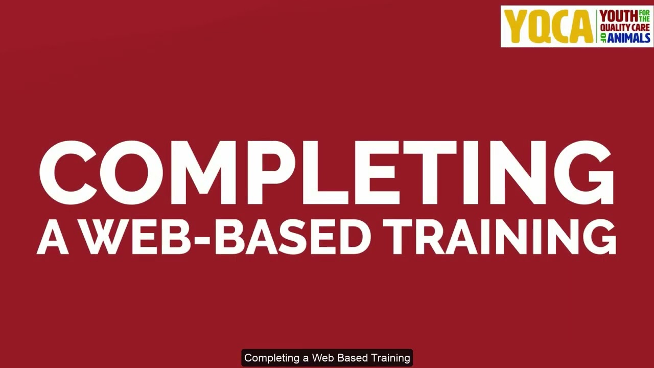 YQCA Help Video for Web Based Training and Certification