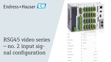 RSG45 video series | No 2: Input signal configuration | #endresshauser