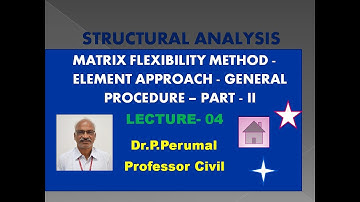 Lecture 4 : Matrix methods of Structural Analysis - Flexibility Method - Procedure - Part II