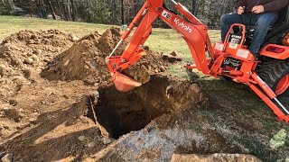 Little Tractor Big Work ~ 3 Season Porch Build Begins ~ Digging Footings W/Kubota BX23S ~ Part 1