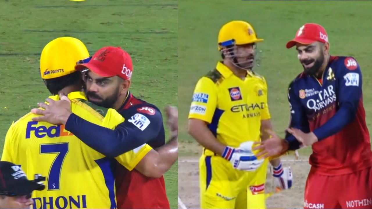 MS Dhoni hugged Virat Kohli when RCB defeat CSK after 17 year in their home ground