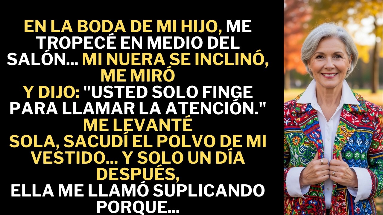 En la boda de mi hijo, cuando me caí al suelo, mi nuera se burló diciendo: “¡Usted solo sabe fingir!