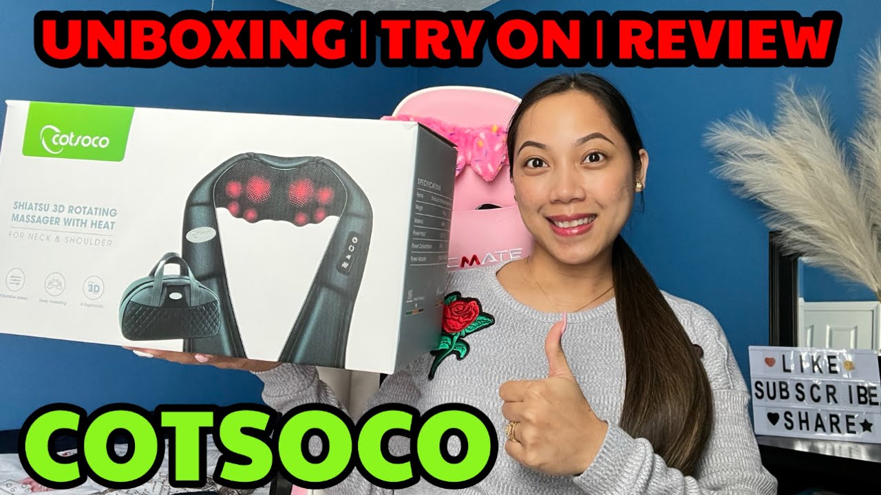 Cotsoco Shiatsu Back Neck and Shoulder Massager with Heat Unboxing,  Instructions Manual And Review 