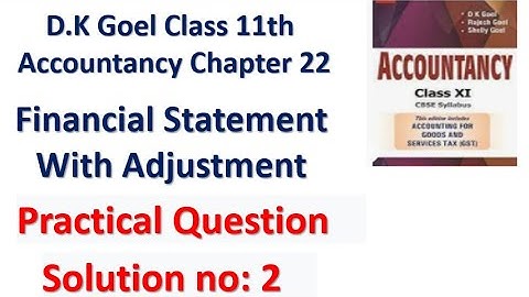 Class 11th  Accountancy Chapter 22 Financial Statement with Adjustment Solution 2