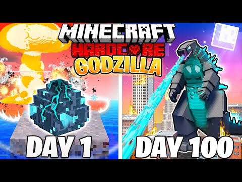 I Survived 100 DAYS as GODZILLA in HARDCORE Minecraft!