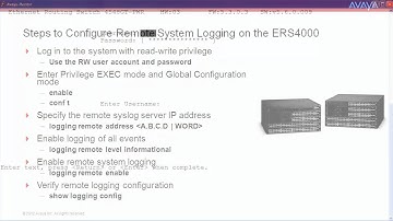 How to Configure Remote System Logging on the Avaya ERS4000