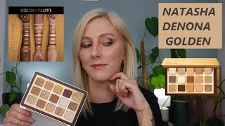 NATASHA DENONA GOLDEN PALETTE🤎💛 JESTEM ZACHWYCONA😍 MAKIJAŻ + SWATCHE