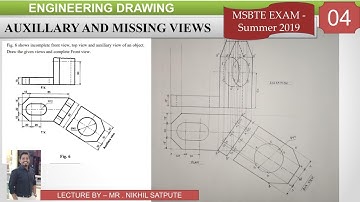 Engineering Drawing | Auxillary with Missing views Problem 04 | Learn with Nikhil