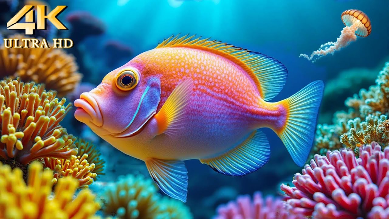 Ocean Wildlife 4K 🌊 | Peaceful Underwater Scenery | Relaxing Music & Nature Documentary