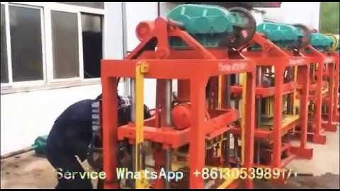 QTJ 4-40 hollow block machine test colorful paving brick paver successfully