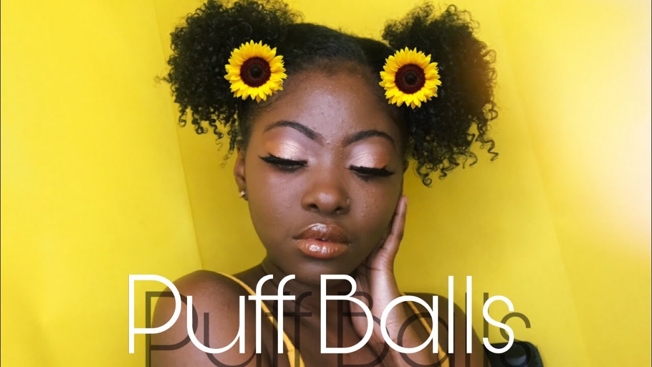 2 Curly Puff Balls on Natural Hair YouTube