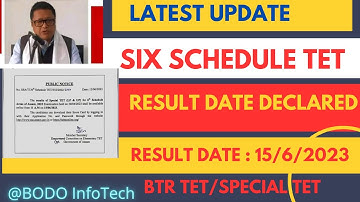 Six Schedule TET Result Date Declared ll Result Date 15/6/2023