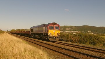 Prestatyn 7.9.2014 - DBS 66156 Class 66 on ballast train