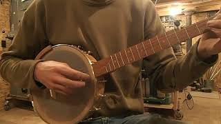 12" cherry banjo with wood tone ring, Zach Hoyt no. 429