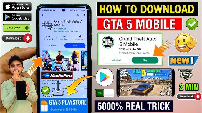 How TO DOWNLOAD And PLAY GTA V On MOBILE PHONE 2022 FREE Quick And Easy  Tutorial For Gamers 