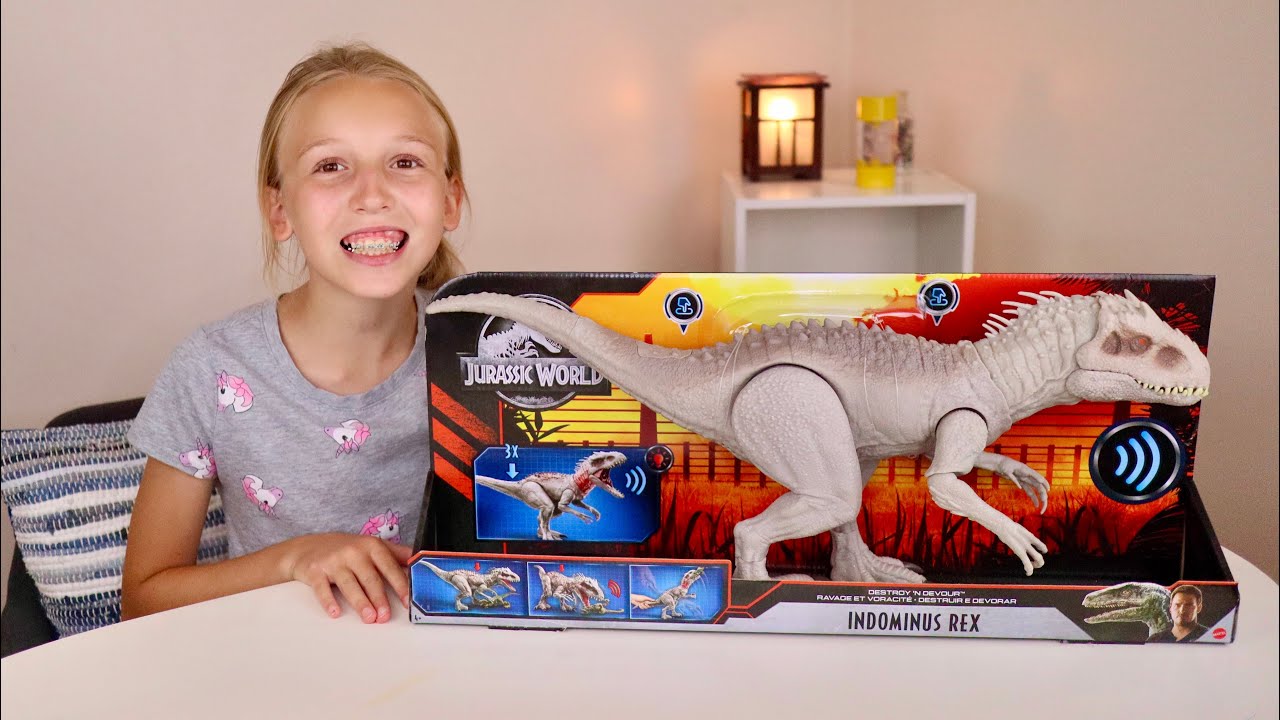 Jurassic World Indominus Rex Toy Unboxing Dino Rivals Destroy N