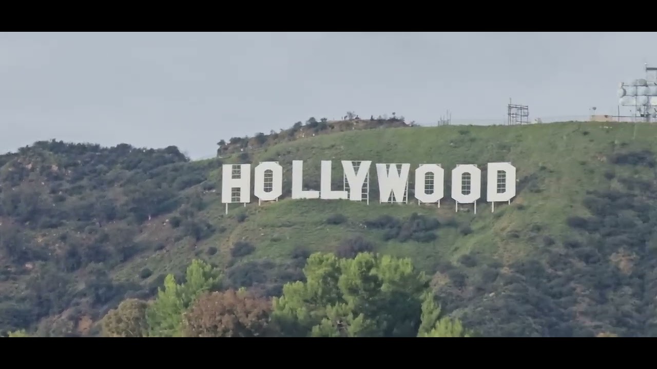 B-2 fighter jet, fly by Hollywood Sign 2x New Year's Day Jan 01, 2026