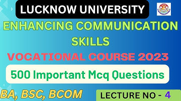 Vocational course Lucknow university for Ba, Bsc, Bcom ||Enhancing Communication Skill MCQ questions