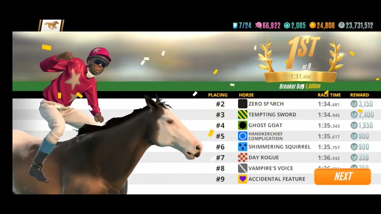 Rival Stars Horse Racing... Glitch with my horse with no saddle or bridle 🤣🤣