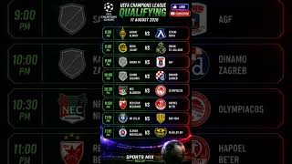 UEFA Champions League Qualifying | 11 August 2026 | All Upcoming Matches ⚽🔥 #shorts