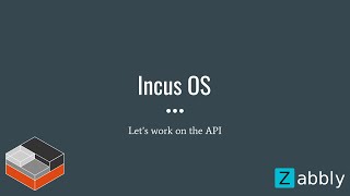 IncusOS - Let's work on the REST API