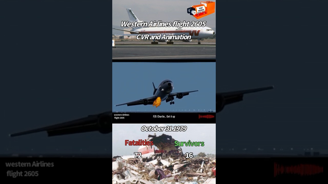 Western Airlines flight 2605 CVR and Crash animation