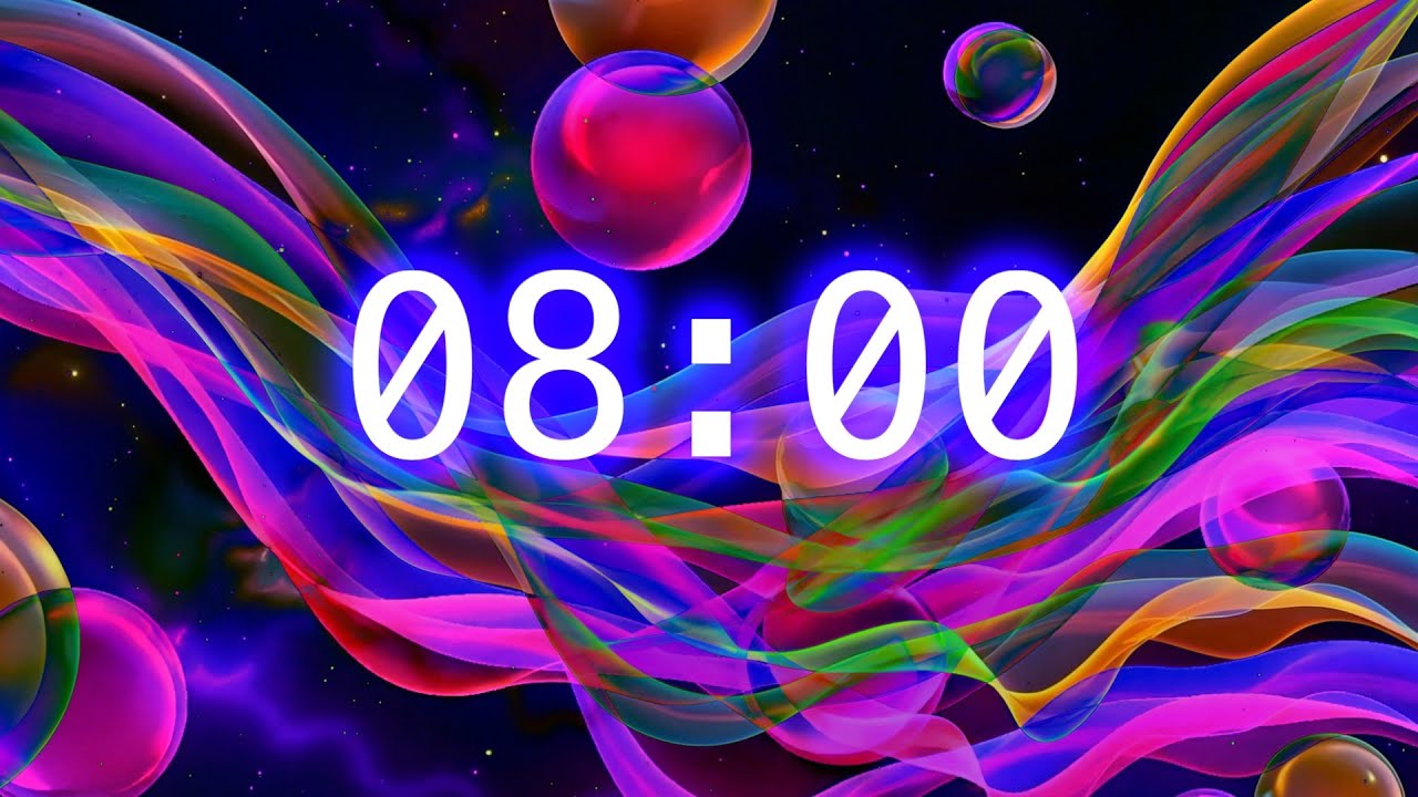 8-Minute Abstract Classroom Timer | Color Flow Countdown for Focus and ...